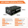 새로운 LiFePO4 배터리 12V 100Ah 200Ah 300Ah 12.8V 24V 리튬인산철 BMS 내장 태양광 보트 운용 무관세 2