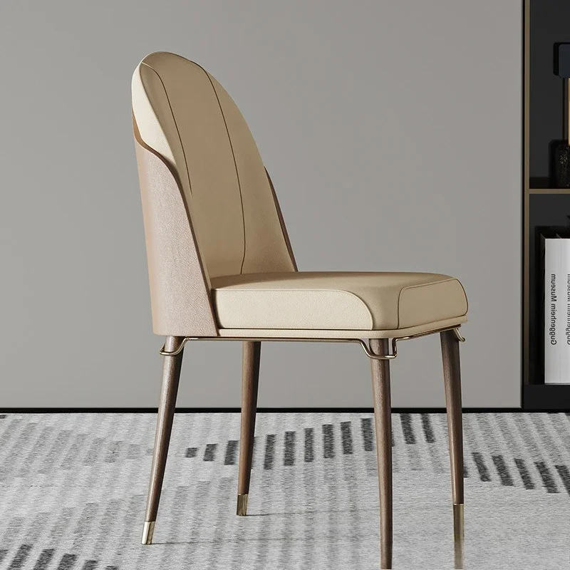 Italian light luxury dining chair home designer hotel model room chair leather high-end simple modern leisure desk chair