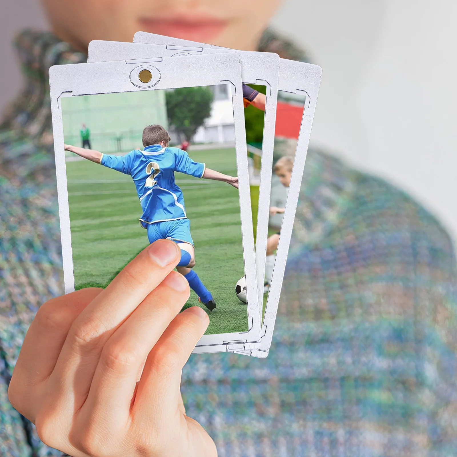 

18Pcs Trading Card Holders Small Card Brick Clear Sturdy Covers for Sports Celebrity Gaming Cards Easy Access Sleeve