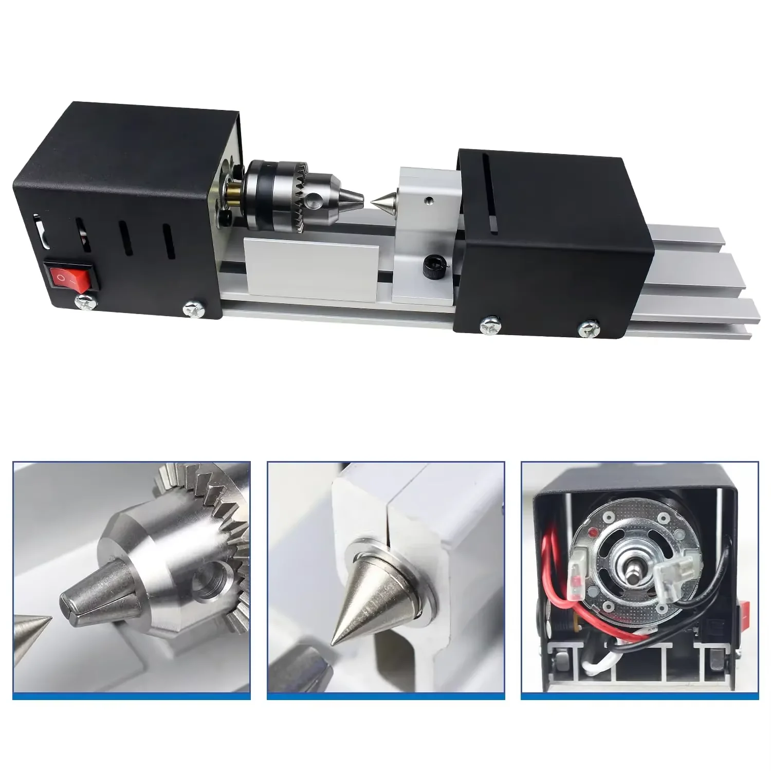 12V 24V Mini Wood Lathe DIY Rotary Tool Kit Milling Grinding Polishing Drilling Bead Making Carving Accessories