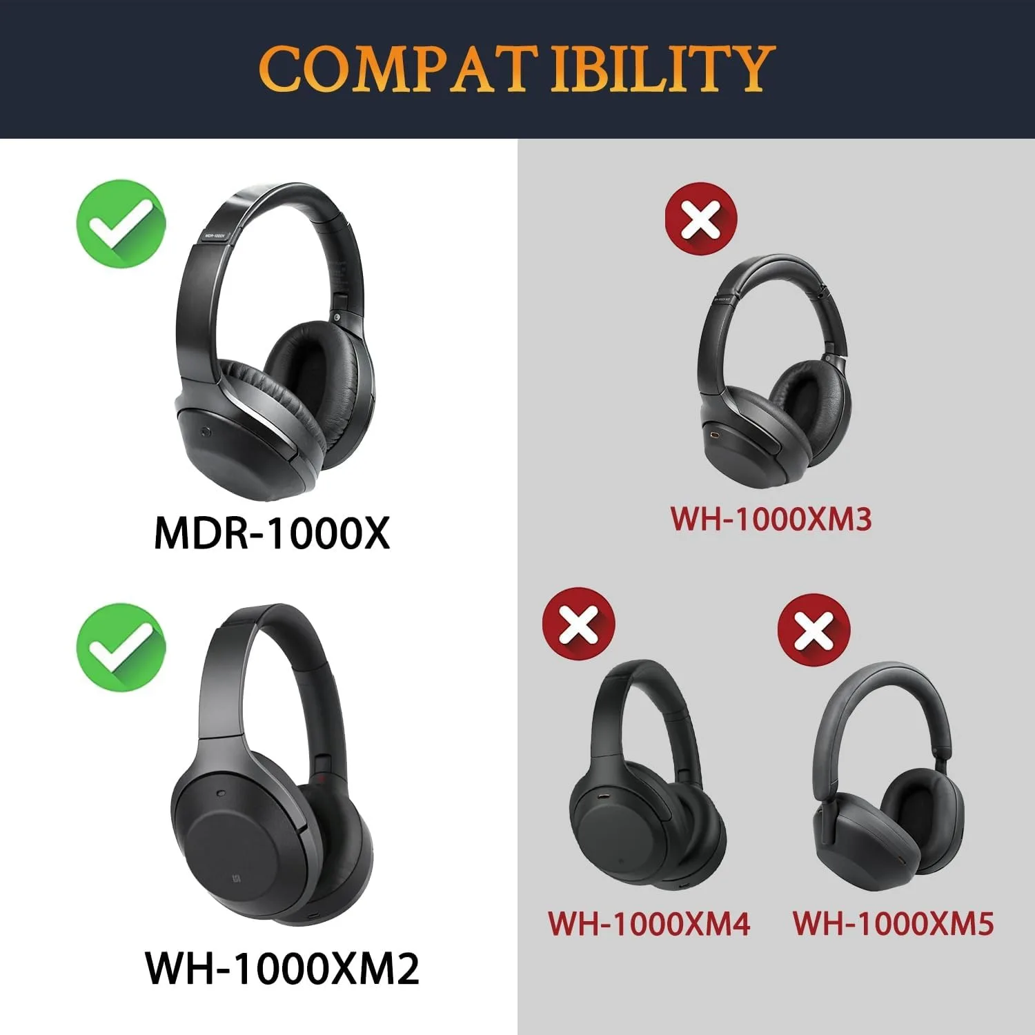 بطانة للأذن لسوني WH-1000XM2 سماعات سوني MDR 1000X وسادات الأذن عالية الجودة رغوة الأذن وسادة وسائد سماعة ألعاب حافظة جلدية