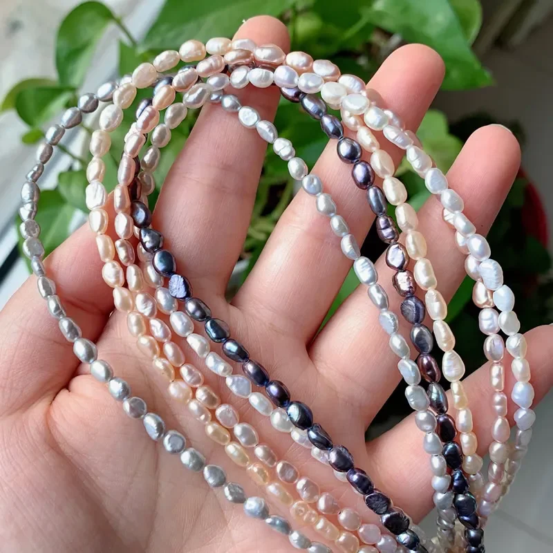 4-5mm Small Baroque Pearl Necklace Short Collar Jewelry Grey White Elegant Real Natural Freshwater Pearl Choker Necklace Femme