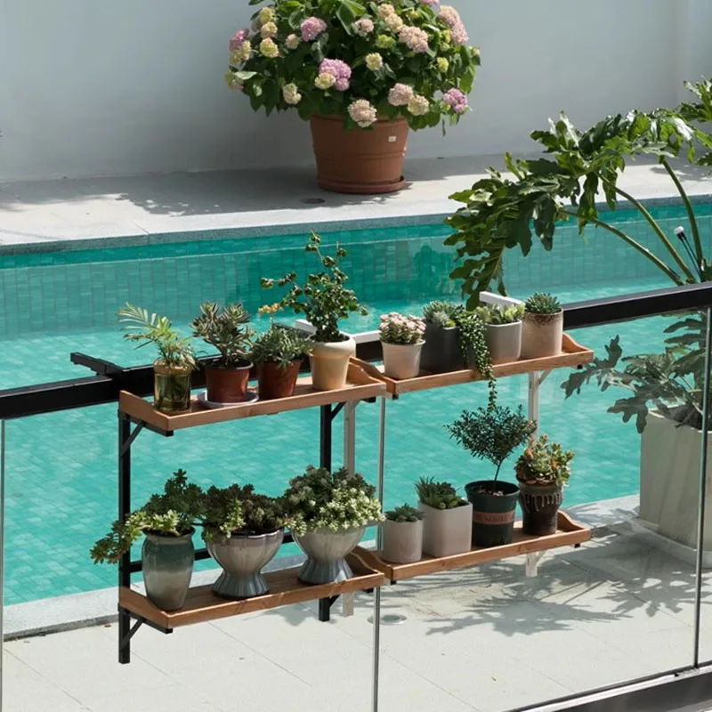 Telescopic Hanging Plant Shelves Pots Balcony Loft Window Plant Stand Mid Century Design Estante Para Plantas Home Decoration