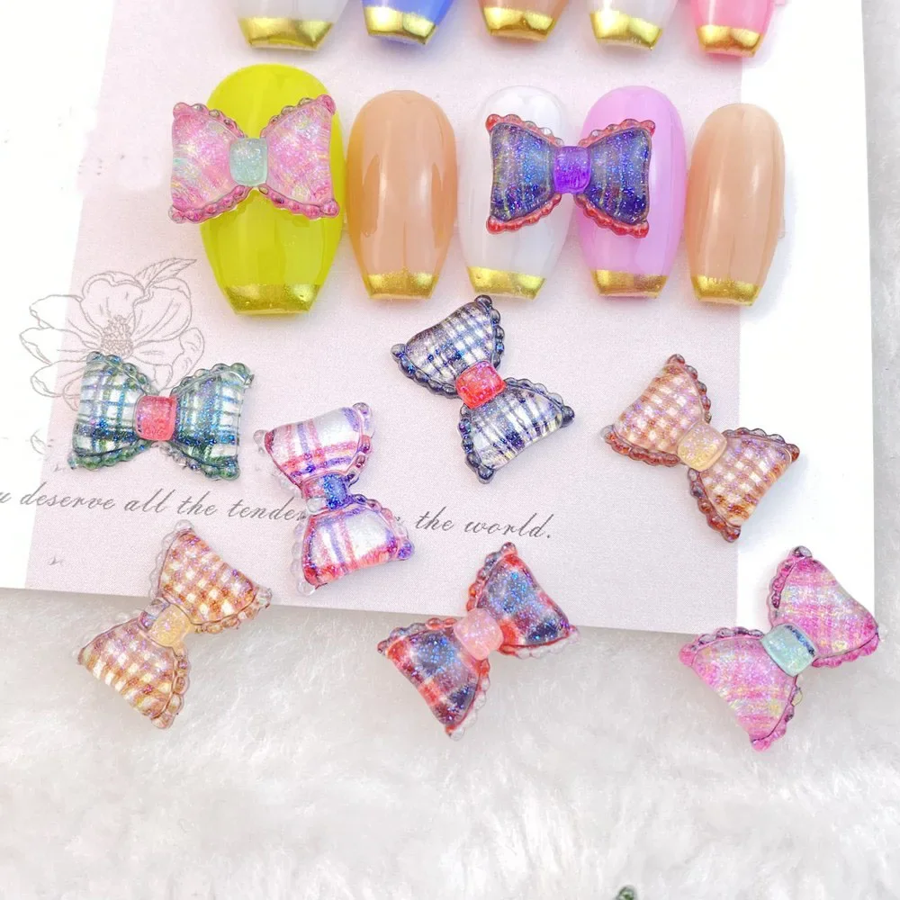 30Pcs/Bag Cute colorful butterflies Nail Flatback 3D Nail Decoration DIY Nail Accessories