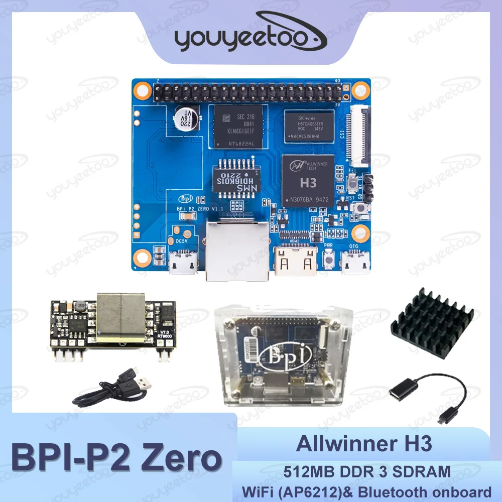 

Banana Pi BPI-P2 Zero SBC Allwinner H3 8G eMMC Integrated Circuits Open Platform Device Single Board Computer Support PoE Module