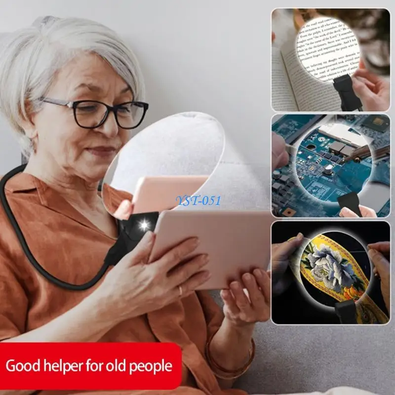E15A High Clear Glass with Adjustable Neck Mount Ergonomic Neck Enlarger Perfect for Detailed Inspection