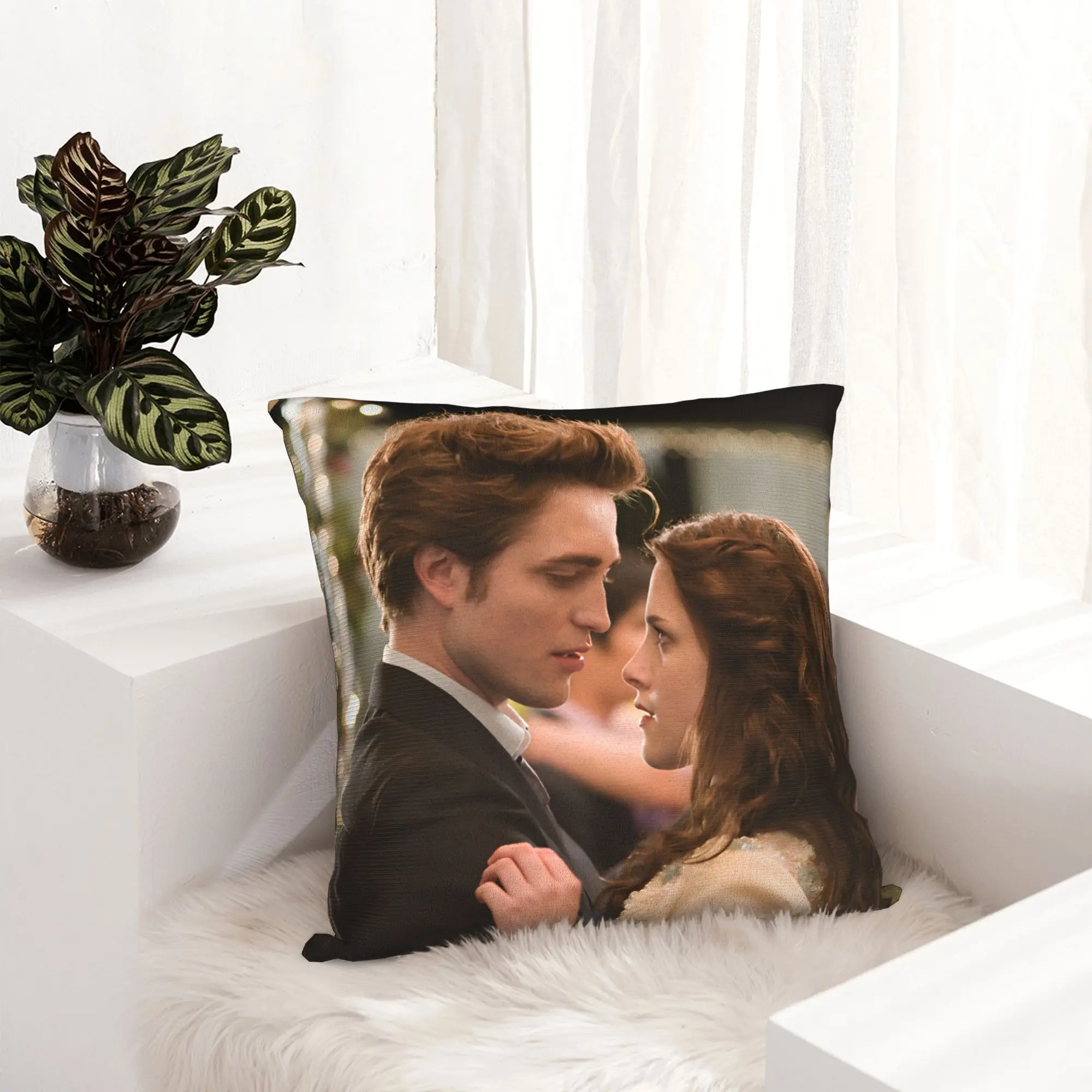 Twilight Edward Bella Pillowcase Double-sided Printing Cushion Cover Decor  Throw Pillow Case Cover Home Square