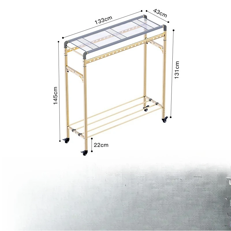 

Floor-to-ceiling drying rack, double rod, folding type, indoor and outdoor, quilt drying artifact