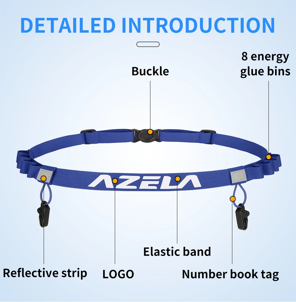 Paket Pinggang Uniseks Sabuk Nomor Balap Maraton Triathlon dengan Tempat Loop Gel Sabuk Lari Sabuk Kain Lari Motor Olahraga Luar Ruangan