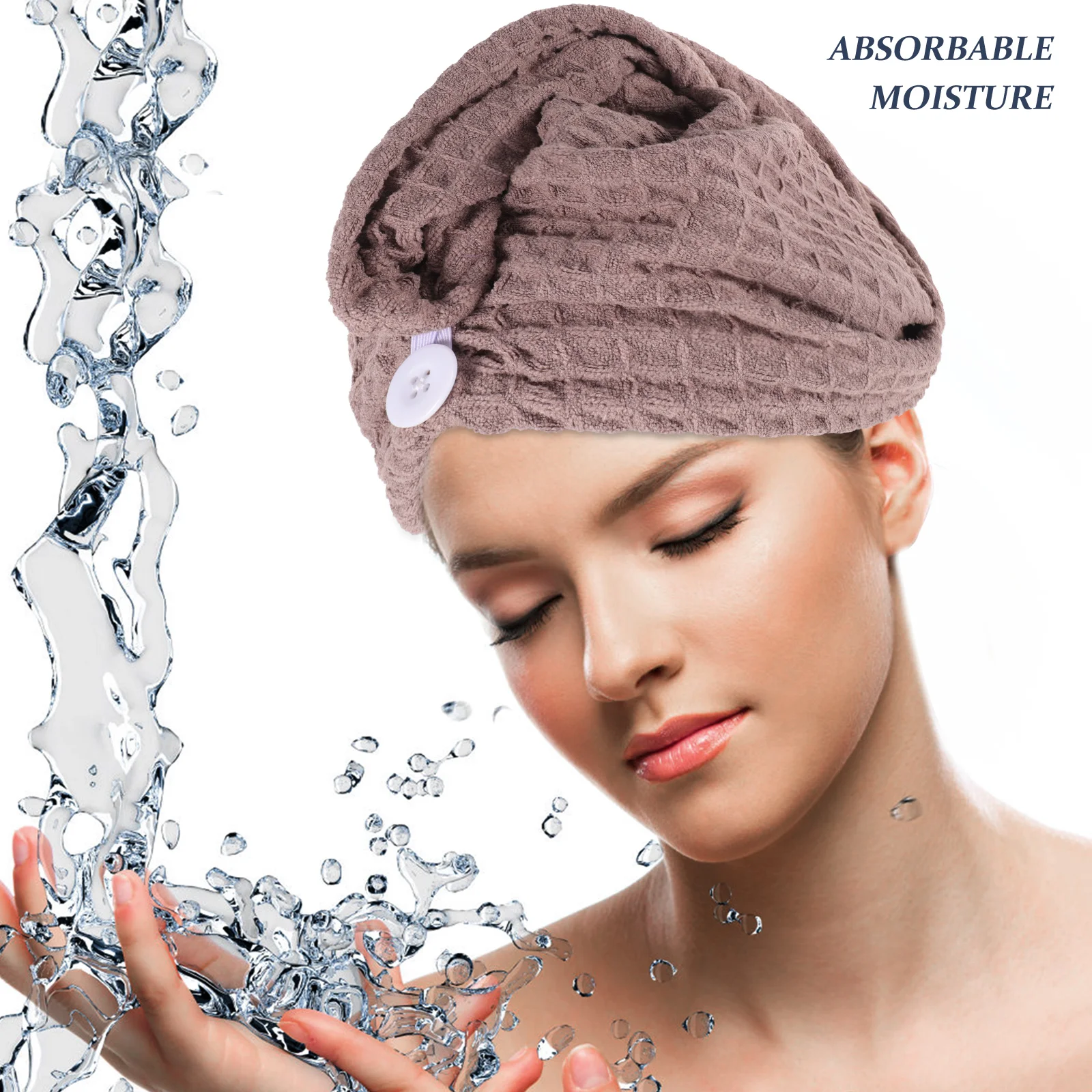 

2Pcs Dry Towel Bath Cap Microfiber Body Drying Wrap Plopping Curly Cotton Women Hair Towel Wrap Turbans Wet Hair