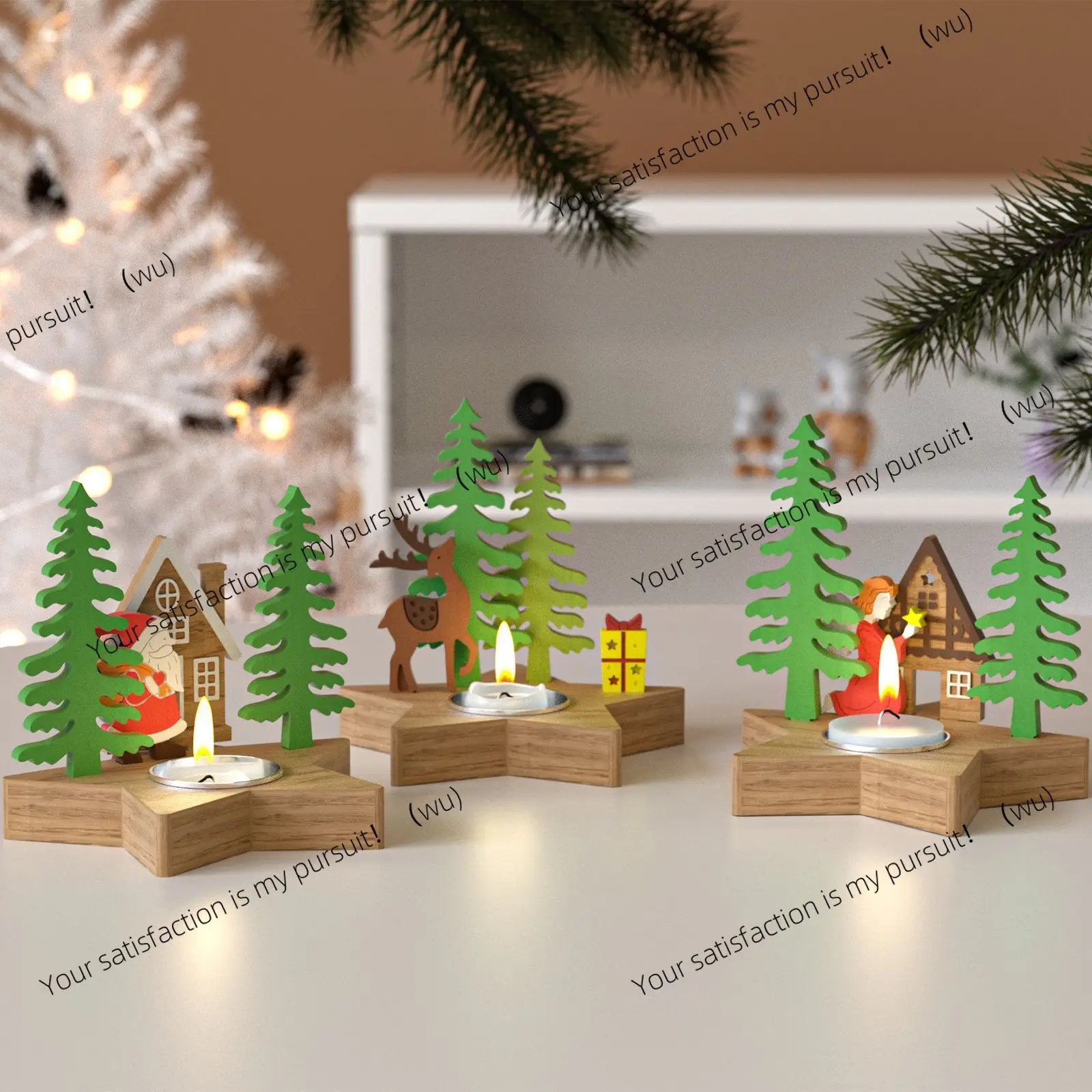 Christmas pentagram candle holder silicone mold resin plaster, DIY craft ornament New Year's decoration