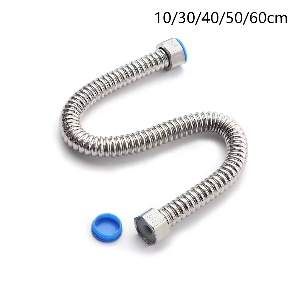 10/30/40/60cm Stainless Steel Extendable Corrugated Pipe Corrugated Supply Hose Water Heater Connector Plumbing Pipe Hose Tube