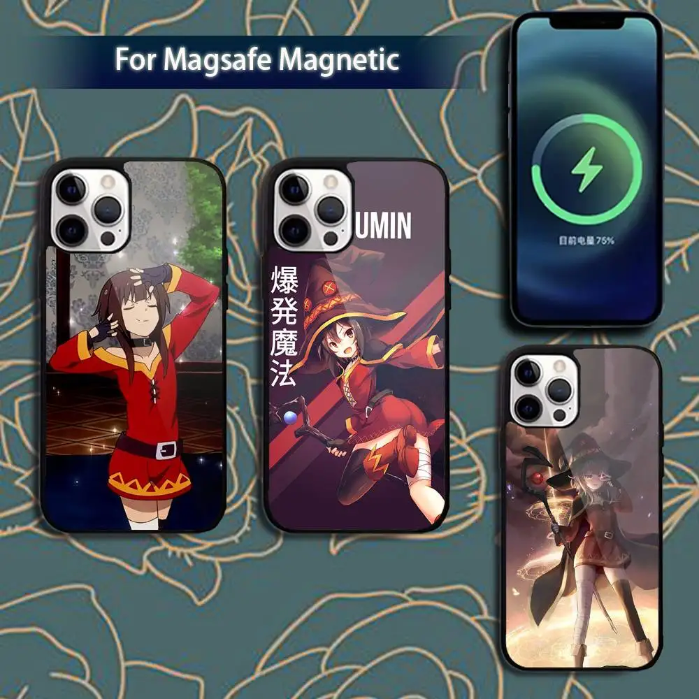 

M-Megumin Anime K-KonoSuba-S Phone Case For iPhone 16,15,14,13,12,11,Pro,Max,Plus,Mini,Magsafe,Magnetic Wireless Charging Case