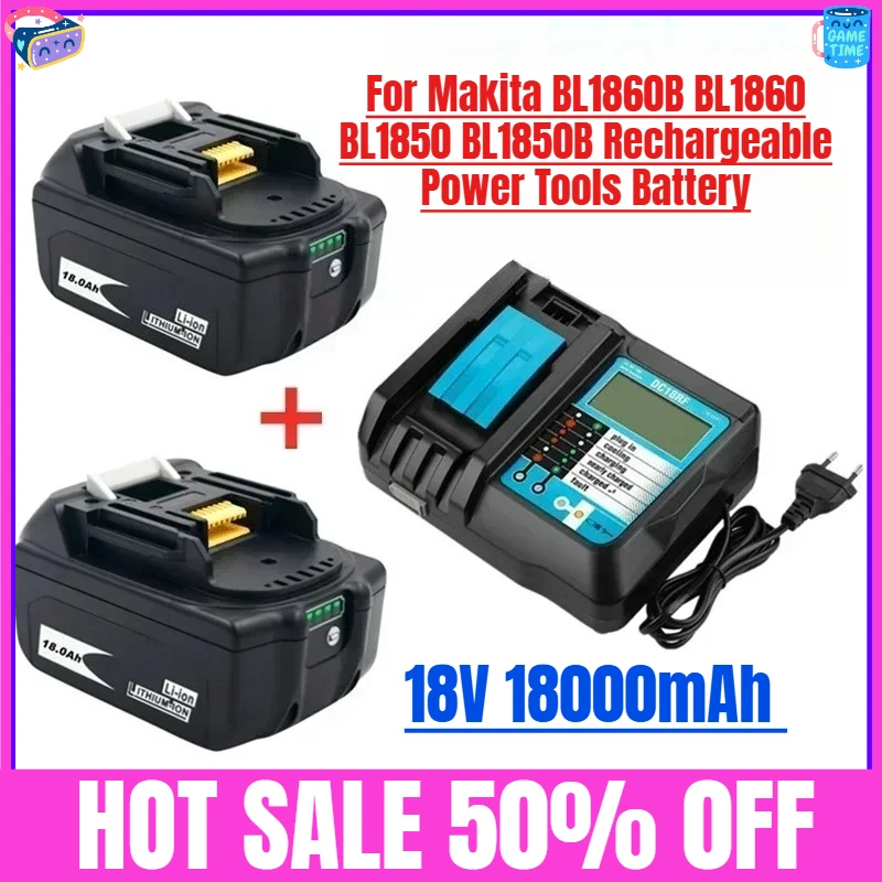 

18V 18000mAh for Makita BL1860B BL1860 BL1850 BL1850B Rechargeable Power Tools Battery
