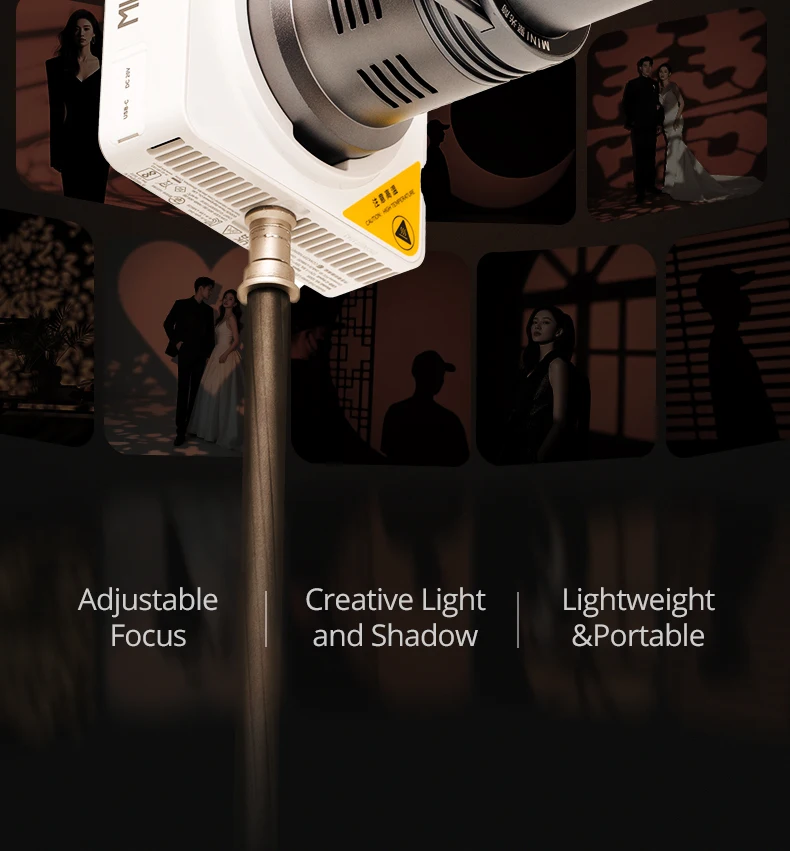 Ambitful AL20 Fotografie-Projektor-Aufsatz, Scheinwerfer, konischer Snoot, optischer Kondensator für Mini Bowens Godox Zhiyun INKEE – Detail 2