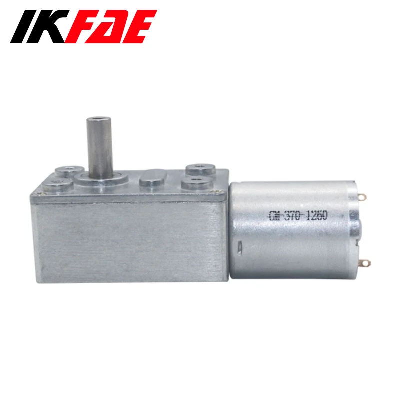 IKFAE JGY370 DC6V/12V/24V High Torque Multi-Rotor Motor Metal Worm Gear Reducer Self-Locking Low Speed Worm Gear Reducer Motor