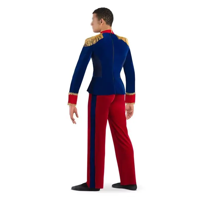 Custom Made The Nutcracker Man Ballet Jacket And Trousers/Balet Royal Blue Red Color Dancing Coat And Pants