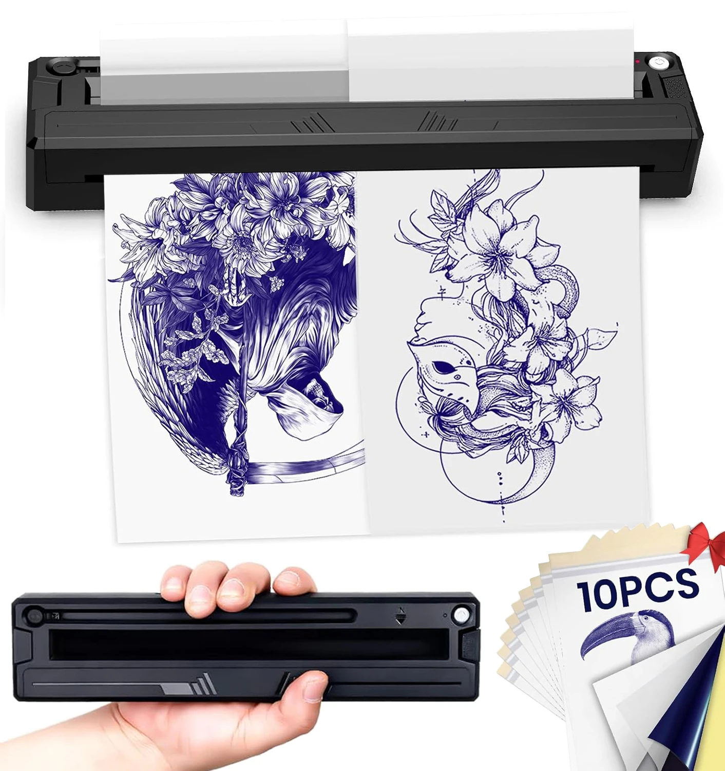 

Bluetooth-принтер для татуировок, беспроводная машина для переноса татуировок, термотрансферная машина для трафаретов, копировальный аппарат для рисования фотографий в формате PDF