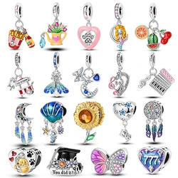 Silver Plated Dangle Charms For Woman Fit Original Bracelet Pendants DIY Fashion Jewelry Gift