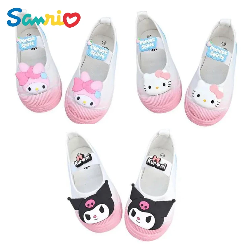 

Sanrios Hellokittys My Melody Cinnamoroll Kuromi Kindergarten Indoor Shoes Non-Slip Soft Sole Cartoon Cute Kid Canvas Shoes Gift