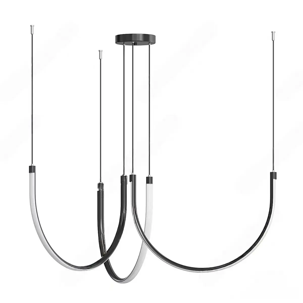 Novel Living Room Chandelier Postmodern U-shaped Chandelier Designer Curved Strip-type Art Decoration Diningroom Hall Chandelier