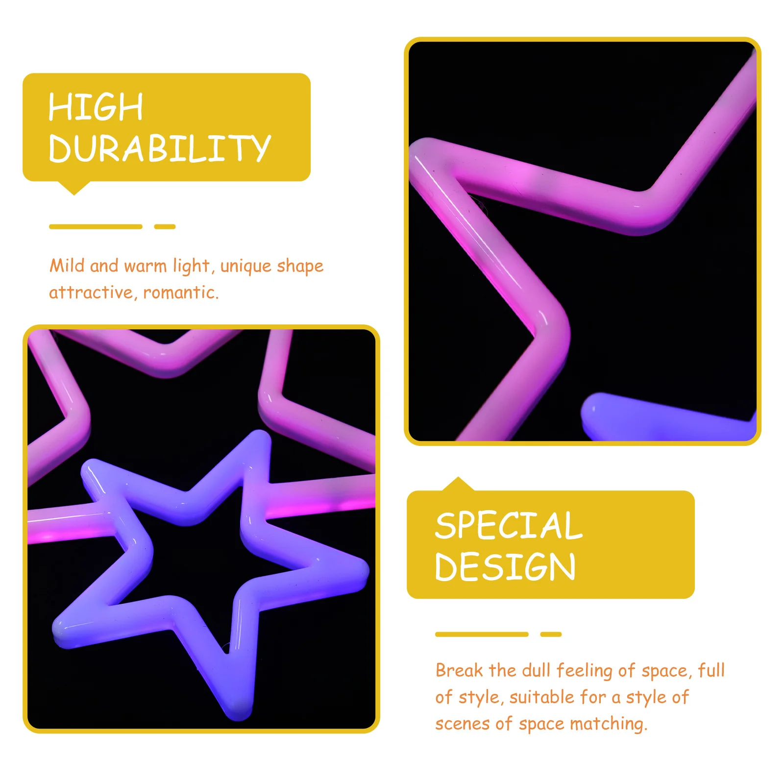 نجمة ليلة ضوء Led مصباح النيون لغرفة النوم جدار ديكور غرفة جو الإضاءة Usb بالطاقة النيون تسجيل ضوء الزخرفية #6