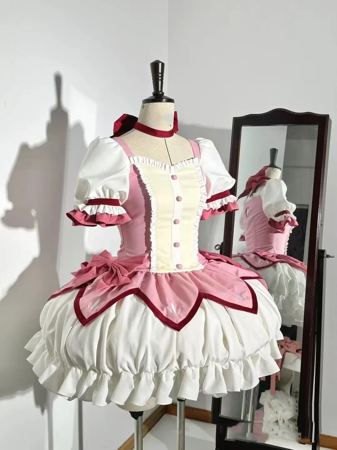 Puella magi madoka magica cervo olho círculo cosplay, cosplay de deus redondo, fantasia de anime de combate feminino