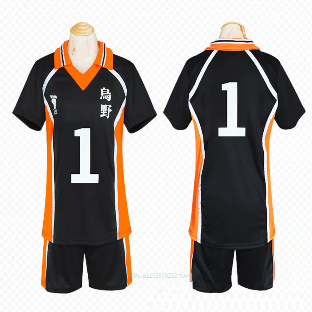 Anime Haikyuu!!  Cosplay Costume T-Shirt Karasuno High School Shyouyou Sportswear Knee Pads Unisex Summer Short Sleeve Shorts