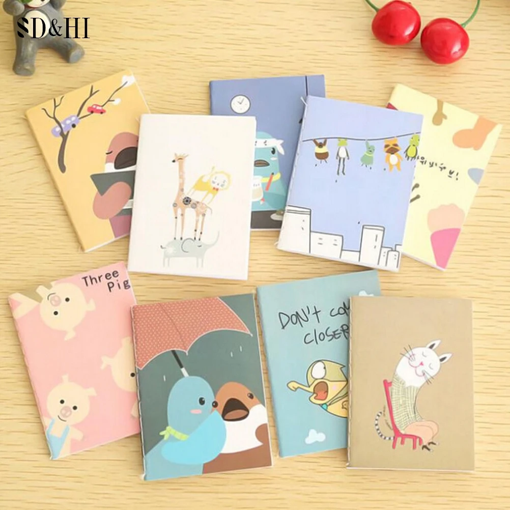 Mini Cartoon Blank Journal, Portable, Pocket Notebook, Office, School Supplies, 6x8cm, 1Pc