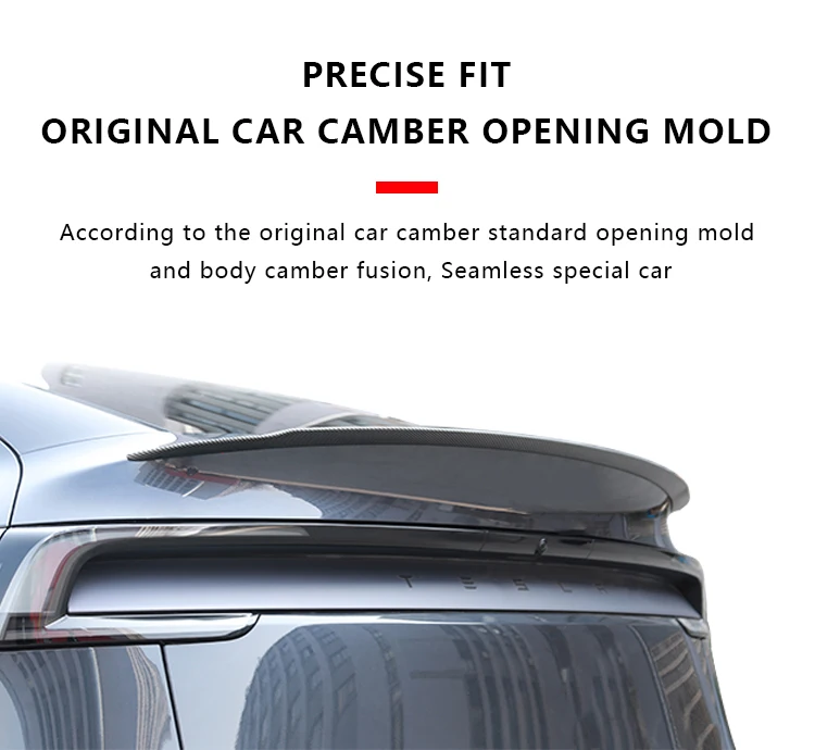 Heenvn ABS Carbonfaser-Spoiler für Tesla Model Y Juniper 2025 2026 Heckklappenspoiler Original Modifiziertes Auto-Exterieur – Detail 2