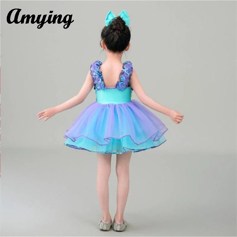 Children's Sequin Performance Clothing Chorus Performance Clothing Cute Girl Fluffy Gauze Skirt Birthday party Princess Dress