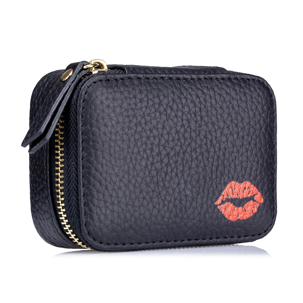 Portamonete in vera pelle piccola Mini borsa cosmetica Lady porta rossetto borsa portaoggetti multifunzionale