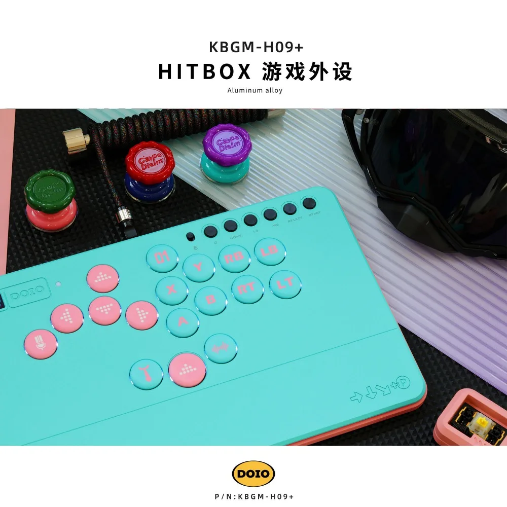 DOIO KBGM-H09+ HITBOX Aluminium Alloy Mechanical Keyboard Wired Hot Swappable Fight Controller Portable Ergonomic Gamer Keyboard