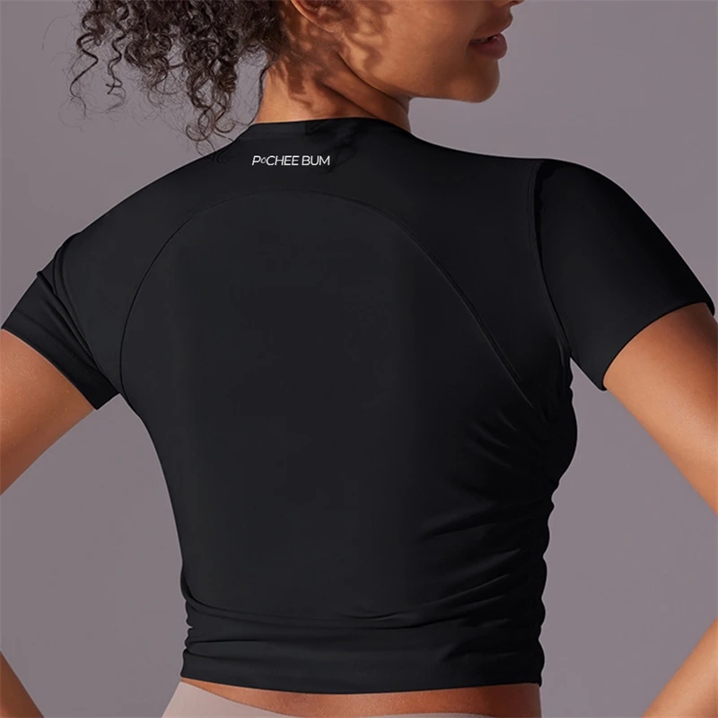 

Pchee Bum Women Comfy Shirts Yoga Top Seamless Sport T Shirts Fitness Clothes Short Sleeve Yoga Shirt Gym Running Active Wear