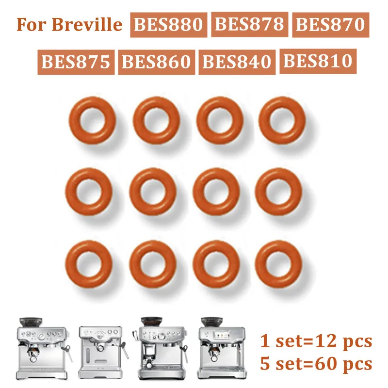 For Breville BES880/878/870/875/860/840/810 Coffee Machine Steam Probe & Soft Connection Hose Silicone O-Rings Seal Parts 60pcs