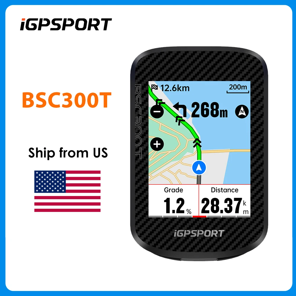 iGPSPORT BSC300T Touch-screen Bike Computer Global Colorful Map Wireless Cycling Computer  Support E-bike
