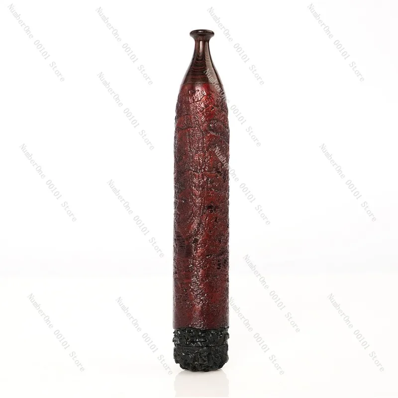 Hand-carved Sandalwood and Hawthorn Wood Pipe, Retro Torpedo Shape One-Puff Tobacco Pipe with 3mm Filter for Men