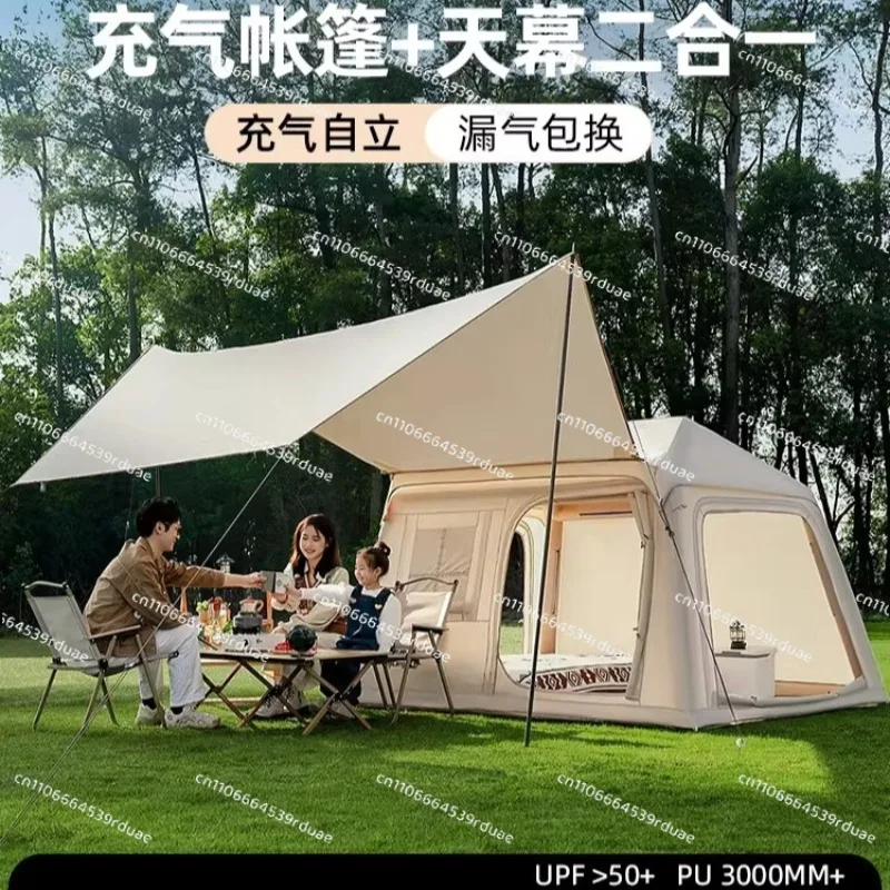 New canopy two-in-one button automatic inflatable roof tent outdoor camping overnight portable folding