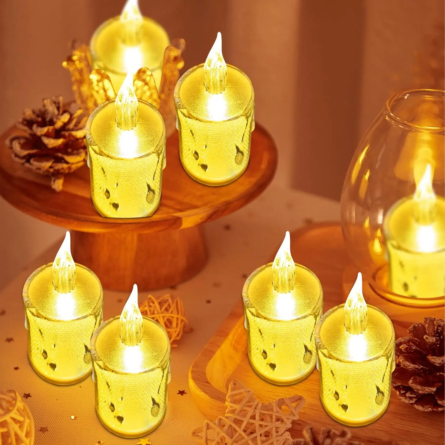 LED Candle Lamp Flickering Simulation Battery Operated Flame Candle Night Light Tea Light for Party Home Decoration Extra Large