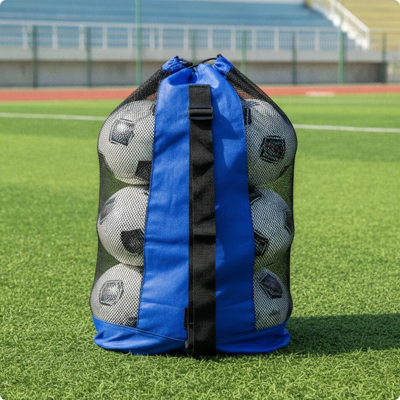 Sports Ball Bag with Shoulder Strap Long-Lasting Sports Ball Bag with Drawstring Closure Adjustable Rugged for Coaches
