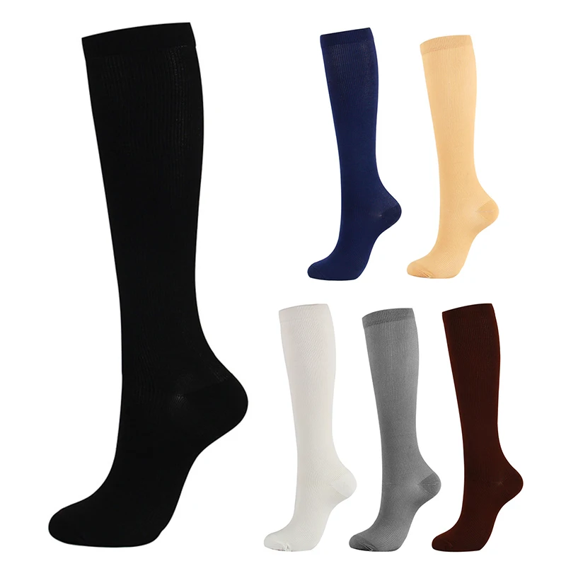 Varicose Veins Compression Socks Fit For Golf Rugby Hiking Sports For Anti Fatigue Driving Travel Flight Black Women Men Socks