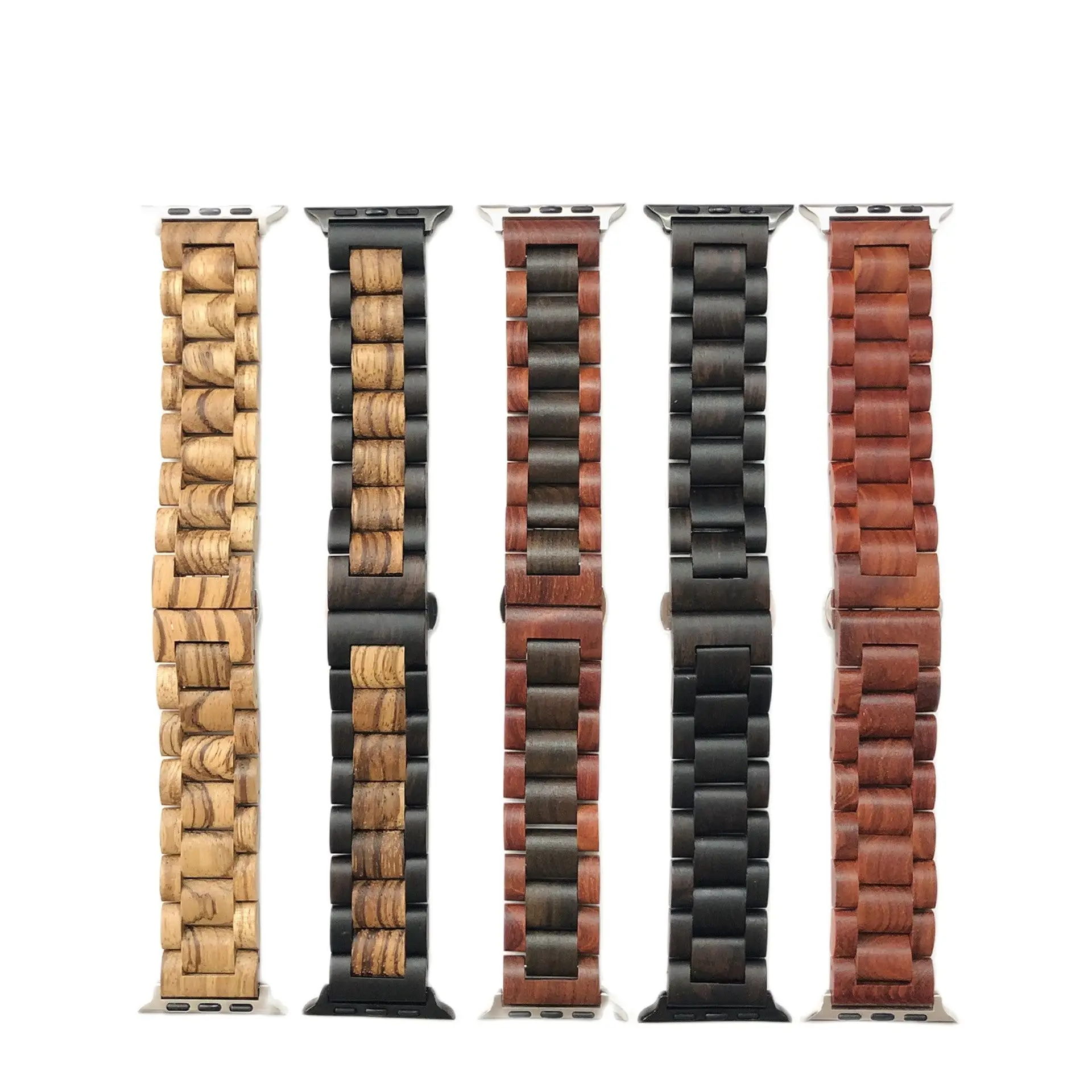 

Bamboo Wooden Butterfly buckle strap For Apple watch band 11 10 46mm 40/42/44/45mm Accessorie wristband 8Ultra 49mm bracelet