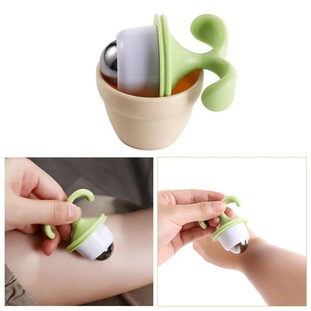 

360° Rotating Potted Plant Massager Cute Design Face Slimming Roller Ball Massager Beauty Tool Meridian Relax Roller Decor