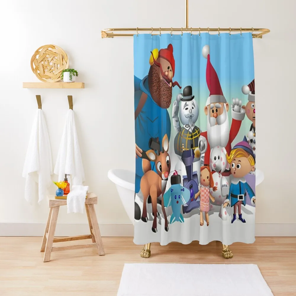 

Rudolph and Friends | DreamscapesbyTeresa Shower Curtain Shower Curtain Set Toilet Accessories Bathroom