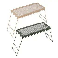 Folding Camping Table Lightweight with Mesh Desktop Side Hanging Camping Cooking Grate for Garden Backpacking Patio Hiking Beach