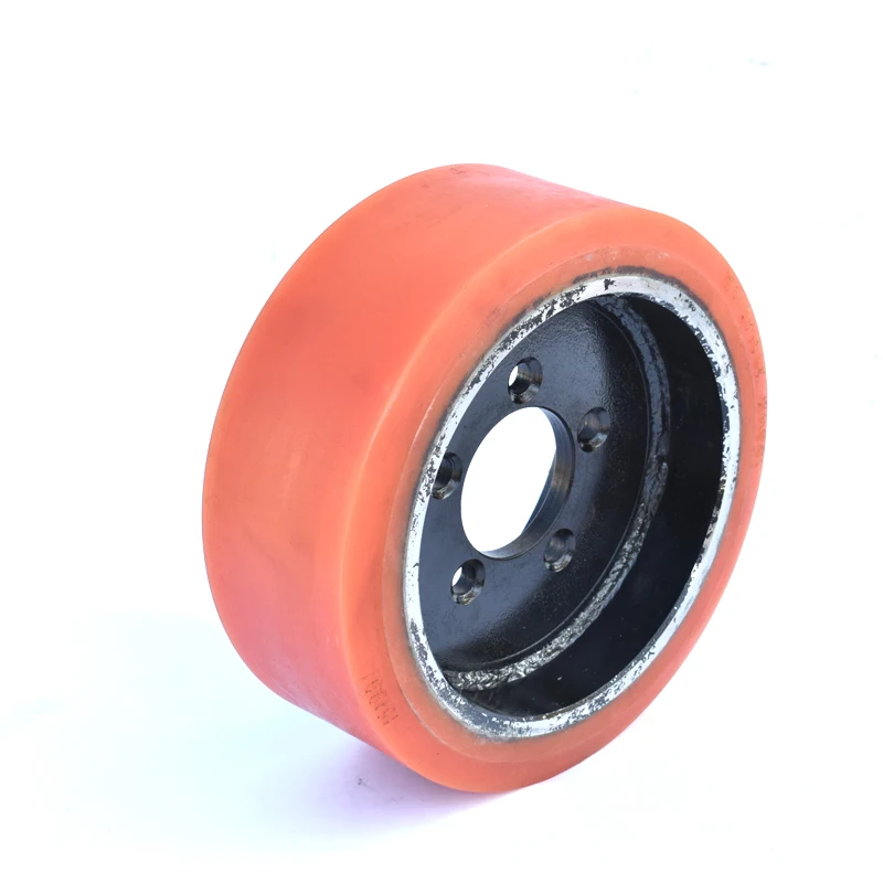 Offering 5 holes 310x120mm pu wheel 8inch for BT electric pallet truck