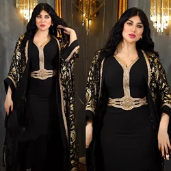 Vestido de lujo de Dubai para mujer, moda musulmana africana, caftán, vestidos de fiesta de noche, bata musulmana, Abaya abierta, conjuntos musulmanes, Abayas para mujer, 2024