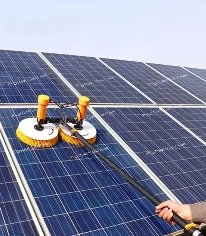 Solar Panel Cleaning Brush 3.5m 5.5m 7.5m AC/DC Powered Telescopic Pole for Photovoltaic Panels Water Fed Cleaning Tool