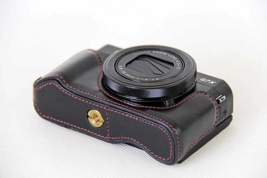 Prawdziwy skórzany pół futerał na aparat do canon PowerShot G7X Mark II