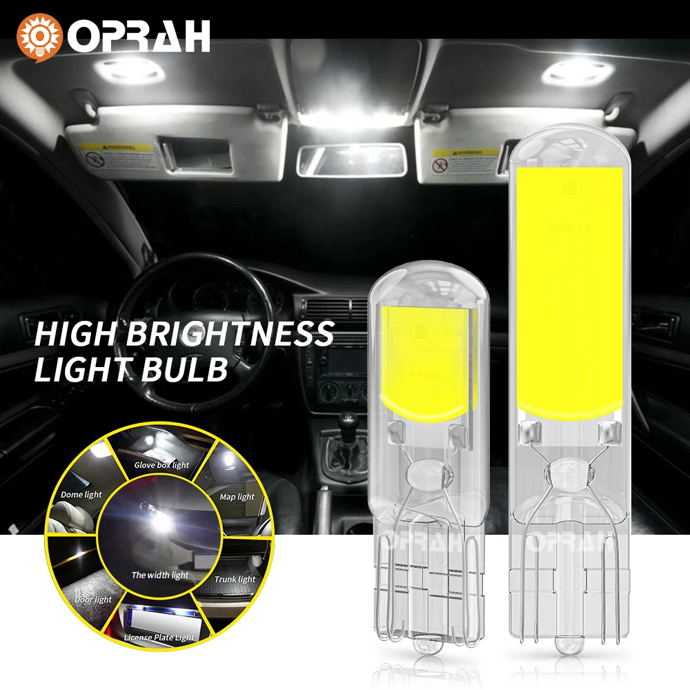 2X T10 W5W 194 T15 W16W Canbus COB Bulbs Car Led Lights White 6000K 12V Yellow For Auto Brake Lamp Interior Dome Reading Lights